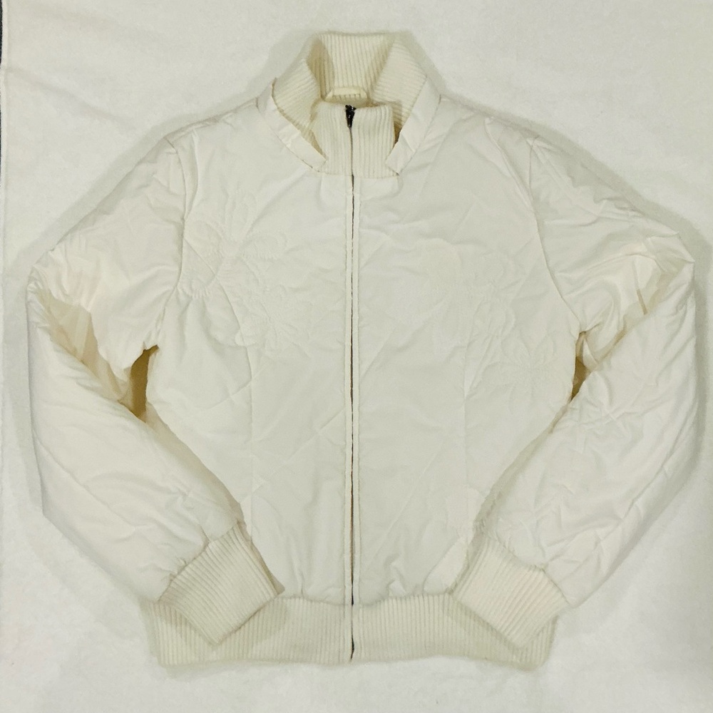 WSM Vintage Women's White Bomber Jacket - Size S